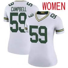 Women Green Bay Packers #59 De Vondre Campbell White Nike Game NFL Jersey->women nfl jersey->Women Jersey